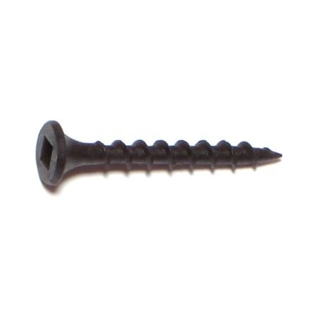 Buildright Drywall Screw, #6 x 1-1/4 in, Steel, Flat Head Square Drive, 275 PK 07721